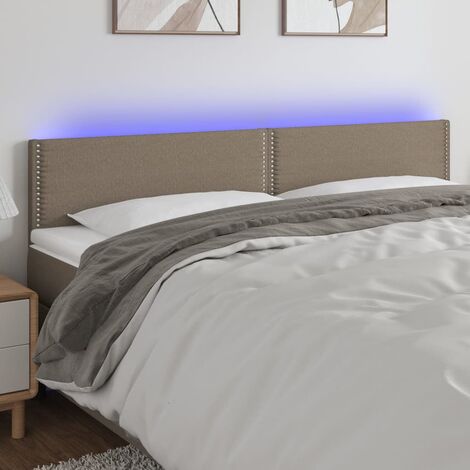 Tête de lit à LED - Design industriel - Pour Lit adulte - Taupe 180x5x78/88 cm Tissu Chic-944191 (1/5)