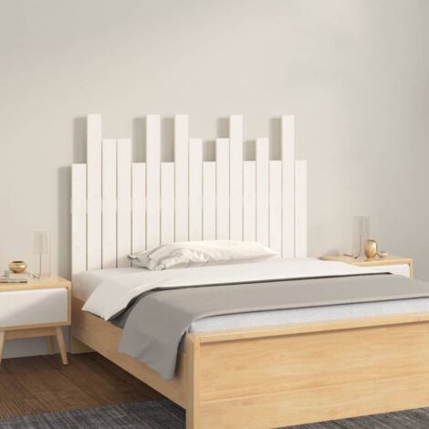 Tête de lit murale - Design industriel - Pour Lit adulte - Blanc 108x3x80 cm Bois massif de pin Chic-514397 (1/5)