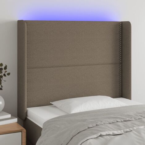 Tête de lit à LED - Design industriel - Pour Lit adulte - Taupe 93x16x118/128 cm Tissu Chic-984580 (1/5)