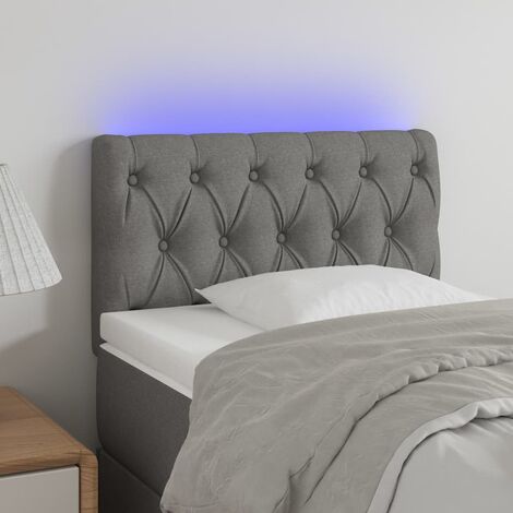 Tête de lit à LED - Design industriel - Pour Lit adulte - Gris clair 80x7x78/88 cm Tissu Chic-865089 (1/5)