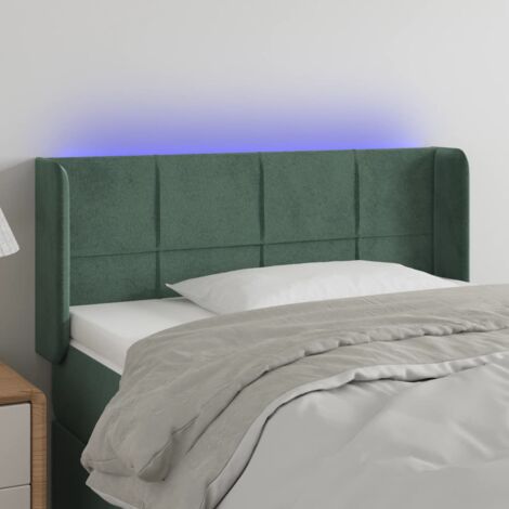 Tête de lit à LED - Design industriel - Pour Lit adulte - Vert foncé 93x16x78/88 cm Velours Chic-126353 (1/5)