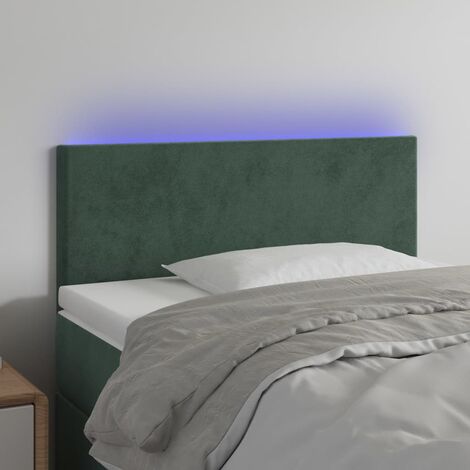 Tête de lit à LED - Design industriel - Pour Lit adulte - Vert foncé 100x5x78/88 cm Velours Chic-100602 (1/5)