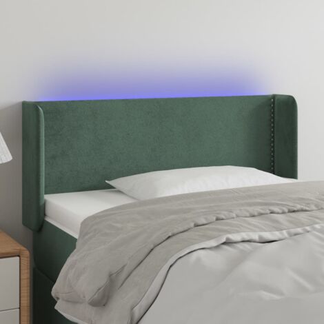 Tête de lit à LED - Design industriel - Pour Lit adulte - Vert foncé 83x16x78/88 cm Velours Chic-570381 (1/5)