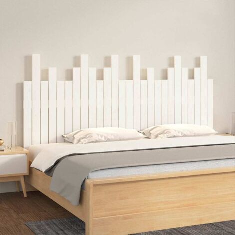 Tête de lit murale - Design industriel - Pour Lit adulte - Blanc 166x3x80 cm Bois massif de pin Chic-735656 (1/5)