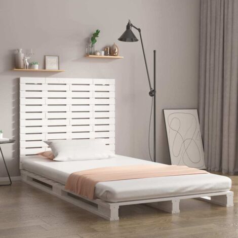 Tête de lit murale - Design industriel - Pour Lit adulte - Blanc 96x3x91,5 cm Bois massif de pin Chic-323560 (1/5)