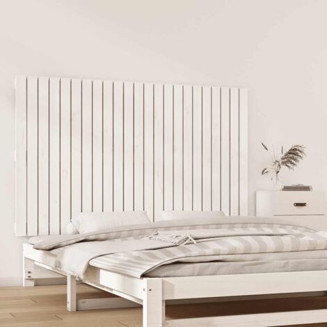 Tête de lit murale - Design industriel - Pour Lit adulte - Blanc 147x3x90 cm Bois massif de pin Chic-545089 (1/5)