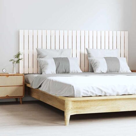 Tête de lit murale - Design industriel - Pour Lit adulte - Blanc 166x3x60 cm Bois massif de pin Chic-782739 (1/5)