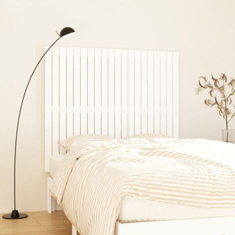 Tête de lit murale - Design industriel - Pour Lit adulte - Blanc 127,5x3x110 cm Bois massif de pin Chic-585805 (1/5)