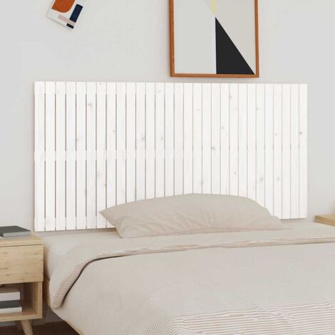 Tête de lit murale - Design industriel - Pour Lit adulte - Blanc 185x3x90 cm Bois massif de pin Chic-381804 (1/5)