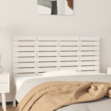 Tête de lit murale - Design industriel - Pour Lit adulte - Blanc 146x3x63 cm Bois massif de pin Chic-457483 (1/5)