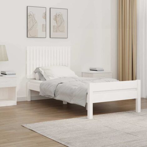 Tête de lit murale - Design industriel - Pour Lit adulte - Blanc 95,5x3x60 cm Bois massif de pin Chic-914402 (1/5)