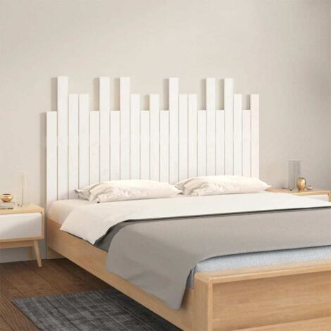 Tête de lit murale - Design industriel - Pour Lit adulte - Blanc 140x3x80 cm Bois massif de pin Chic-133149 (1/5)