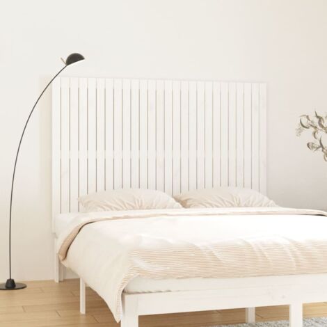 Tête de lit murale - Design industriel - Pour Lit adulte - Blanc 166x3x110 cm Bois massif de pin Chic-241793 (1/5)