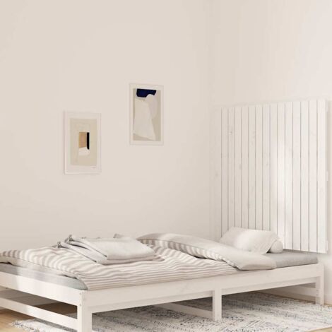 Tête de lit murale - Design industriel - Pour Lit adulte - Blanc 95,5x3x90 cm Bois massif de pin Chic-296028 (1/5)