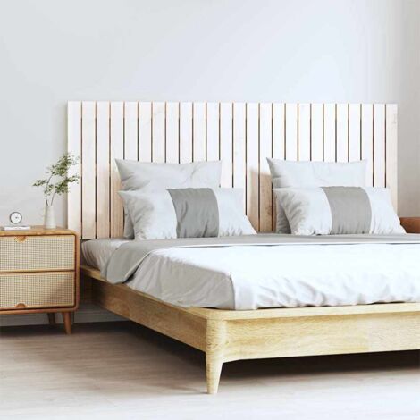 Tête de lit murale - Design industriel - Pour Lit adulte - Blanc 159,5x3x60 cm Bois massif de pin Chic-413572 (1/5)