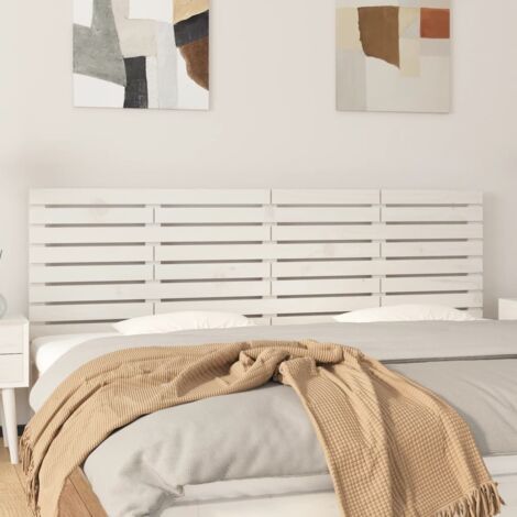 Tête de lit murale - Design industriel - Pour Lit adulte - Blanc 166x3x63 cm Bois massif de pin Chic-628012 (1/5)
