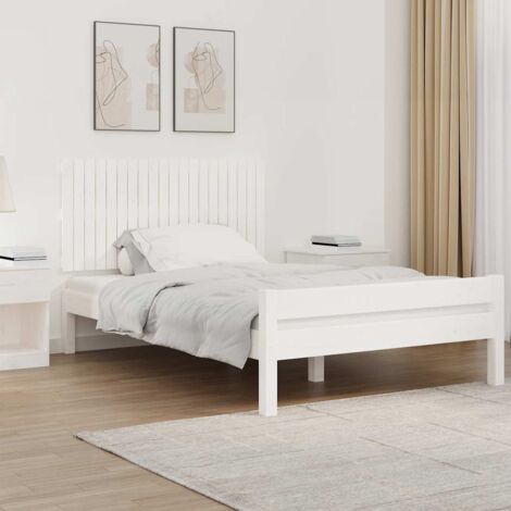 Tête de lit murale - Design industriel - Pour Lit adulte - Blanc 127,5x3x60 cm Bois massif de pin Chic-366925 (1/5)