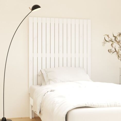 Tête de lit murale - Design industriel - Pour Lit adulte - Blanc 95,5x3x110 cm Bois massif de pin Chic-165814 (1/5)