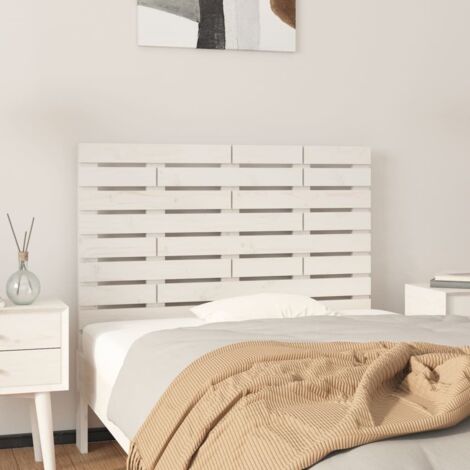 Tête de lit murale - Design industriel - Pour Lit adulte - Blanc 96x3x63 cm Bois massif de pin Chic-531859 (1/5)