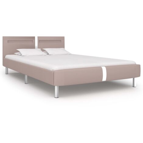 Cadre De Lit Moderne: Double - avec LED - Lit Double adulte - Cappuccino Similicuir 120 x 200 cm Chic-152202 (1/5)