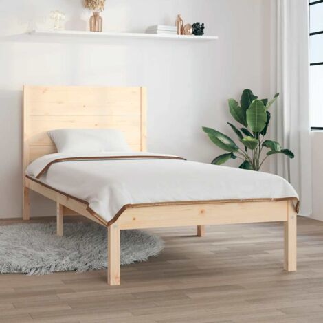 Cadre De Lit Moderne: Simple - Lit Simple - Bois de pin massif 90x200 cm Chic-947419 (1/5)