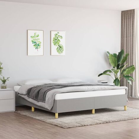 Cadre De Lit Moderne: King Size - Lit Double - Gris clair 180x200 cm Tissu Chic-760227 (1/5)