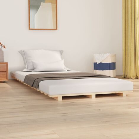 Lit simple pour adulte Moderne - Cadre de lit - 90x190 cm Bois de pin massif BV166434 - BonneVie (1/5)
