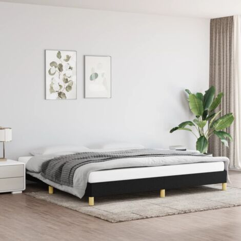 Cadre De Lit Moderne: King Size - Lit Double - Noir 200x200 cm Tissu Chic-435248 (1/5)
