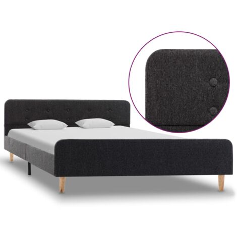 Cadre De Lit Moderne: Queen Size - Lit Double - Gris foncé Jute 160 x 200 cm Chic-461642 (1/5)