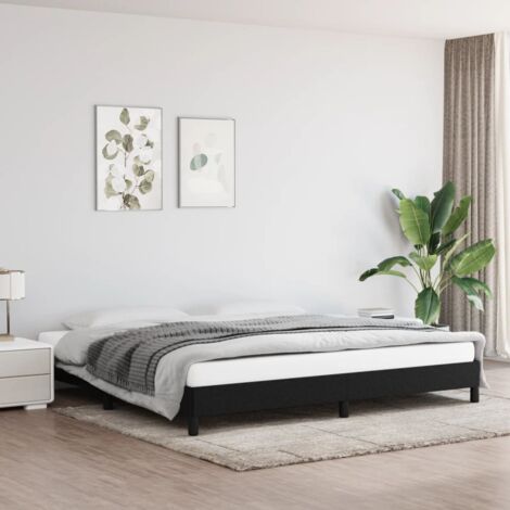 Cadre De Lit Moderne: King Size - Lit Double - Noir 200x200 cm Tissu Chic-982928 (1/5)