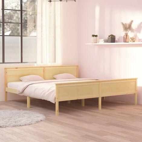 Cadre De Lit Moderne: King Size - Lit Double - Bois de pin massif 200x200 cm Chic-610956 (1/5)
