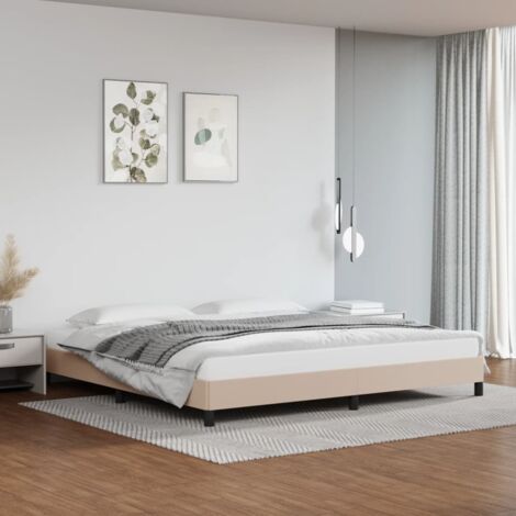 Cadre De Lit Moderne: King Size - Lit Double - Cappuccino 200x200 cm Similicuir Chic-480911 (1/5)
