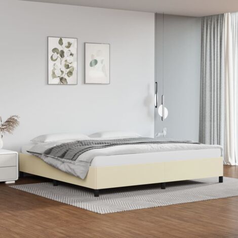 Cadre De Lit Moderne: King Size - Lit Double - Crème 200x200 cm Similicuir Chic-703074 (1/5)