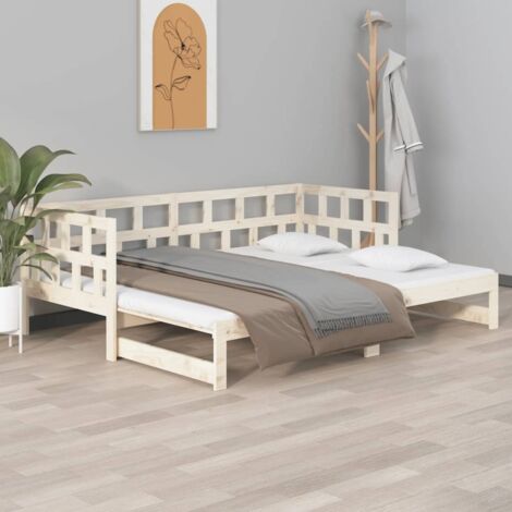 Lit coulissant - Cadre De Lit Moderne: King Size - Lit Double - Bois de pin solide 2x(80x200) cm Chic-384665 (1/5)
