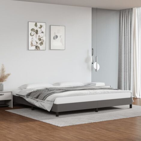 Cadre De Lit Moderne: King Size - Lit Double - Gris 200x200 cm Similicuir Chic-898318 (1/5)