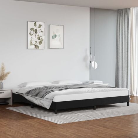 Cadre De Lit Moderne: King Size - Lit Double - Noir 200x200 cm Similicuir Chic-937963 (1/5)