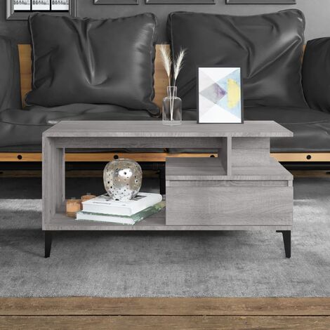 Table basse Contemporain - Bout de canapé Table Café - Sonoma gris 90x49x45 cm Bois d'ingénierie Chic-352770 (1/5)