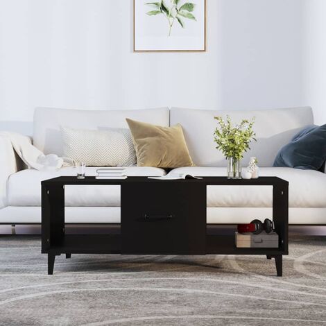Table basse Contemporain - Bout de canapé Table Café - Noir 102x50x40 cm Bois d'ingénierie Chic-508399 (1/5)