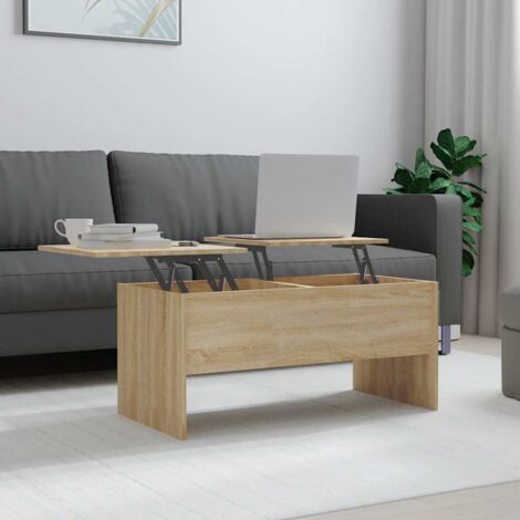 Table basse Contemporain - Bout de canapé Table Café - Chêne sonoma 102x50,5x46,5 cm Bois d'ingénierie Chic-635560 (1/5)