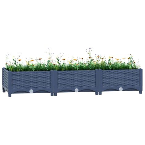 Bac à fleurs - Jardinière pour extérieur/intérieur jardin terrasse balcon - Lit surélevé 120x40x23 cm Polypropylène Chic-250610 (1/5)