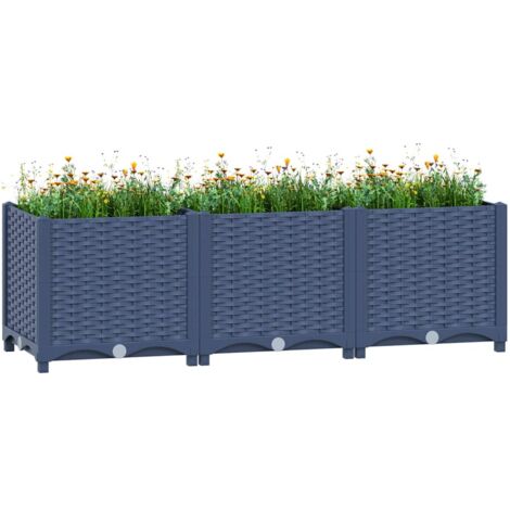 Bac à fleurs - Jardinière pour extérieur/intérieur jardin terrasse balcon - Lit surélevé 120x40x38 cm Polypropylène Chic-861014 (1/5)