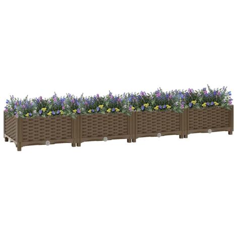 Bac à fleurs - Jardinière pour extérieur/intérieur jardin terrasse balcon - Lit surélevé 160x40x23 cm Polypropylène Chic-586513 (1/5)