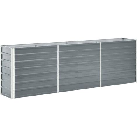 Bac à fleurs - Jardinière pour extérieur/intérieur jardin terrasse balcon - Lit surélevé de jardin Acier galvanisé 240x40x77 cm Gris Chic-914485 (1/5)