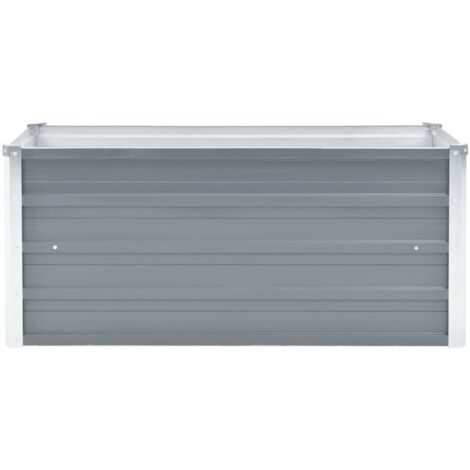 Jardinière, Pot de Fleurs d'extérieur, Lit surélevé de jardin Acier galvanisé 100x40x45 cm Gris OIB9585E (1/5)