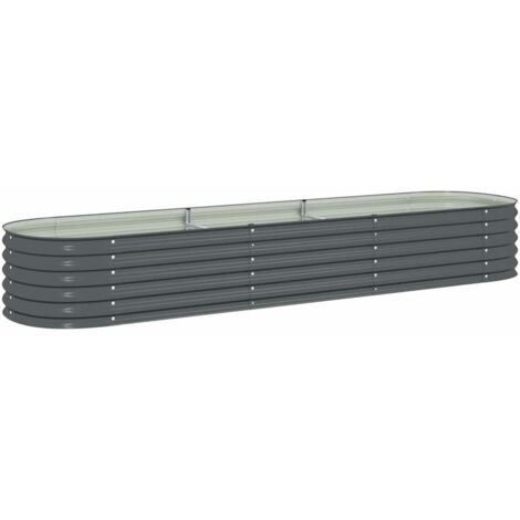 Bac à fleurs - Jardinière pour extérieur/intérieur jardin terrasse balcon - Lit surélevé de jardin 320x80x44 cm Acier galvanisé Gris Chic-445668 (1/5)