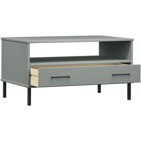 Table basse de salon, Table Café, avec pieds en métal Gris 85x50x45 cm Bois OSLO OIB7065E (1/5)