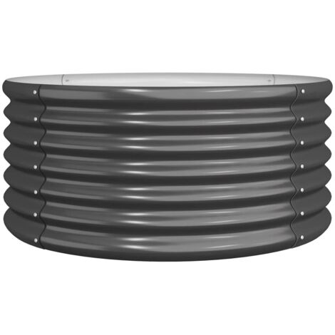 Jardinière, Pot de Fleurs d'extérieur, Acier enduit de poudre 80x80x36 cm Anthracite OIB7393E (1/4)