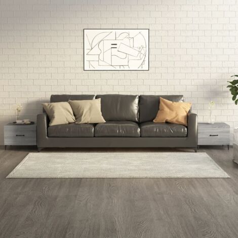 Lot de 2 Tables basses Contemporain - Bouts de canapé Tables Café - avec pieds en métal Sonoma gris 50x50x40 cm Chic-985128 (1/5)