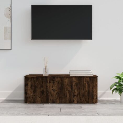 Meuble TV Moderne - Meuble de rangement - Buffet Salon - Chêne fumé 80x34x30 cm Bois d'ingénierie Chic-663902 (1/5)