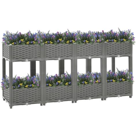 Jardinière, Pot de Fleurs d'extérieur, 160x40x71 cm Polypropylène OIB3210E (1/5)